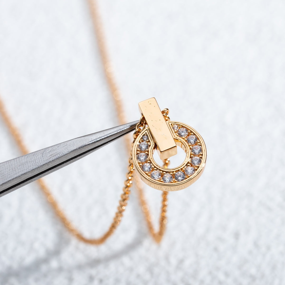[Vintora]GARI NECKLACE PINK GOLD DIAMOND