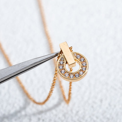 [Vintora]GARI NECKLACE PINK GOLD DIAMOND