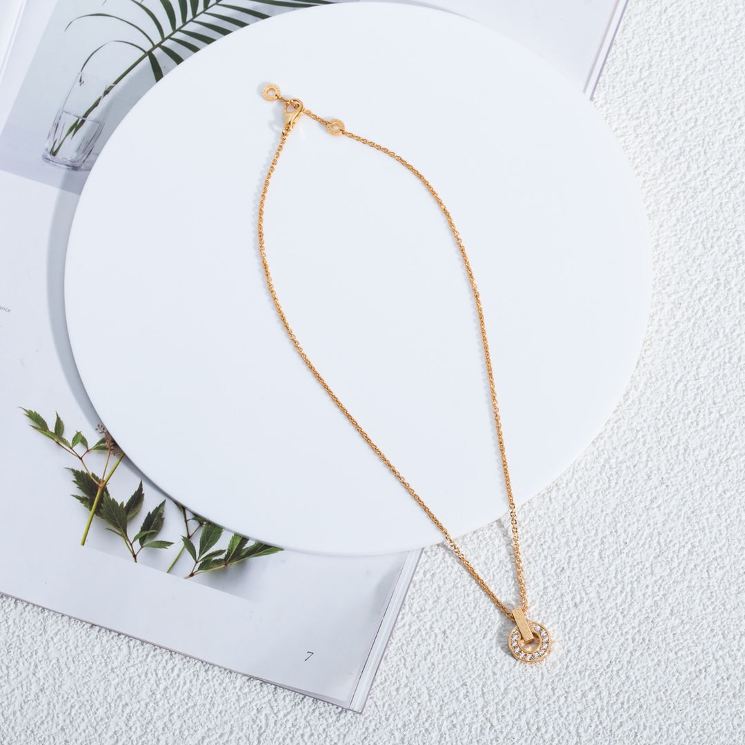 [Vintora]GARI NECKLACE PINK GOLD DIAMOND