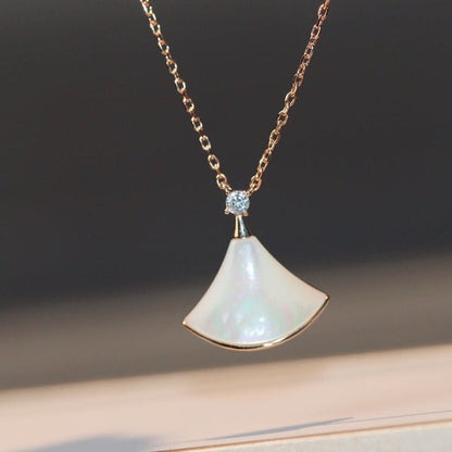 [Vintora]DREAM NECKLACE WHITE MOP PINK GOLD 1 DIAMOND