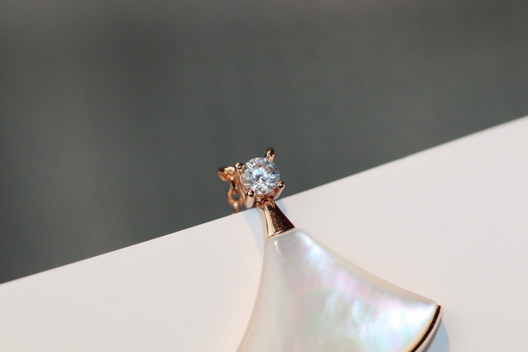 [Vintora]DREAM NECKLACE WHITE MOP PINK GOLD 1 DIAMOND