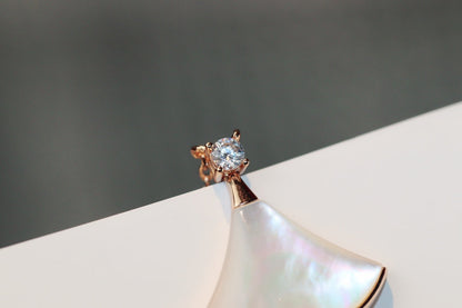 [Vintora]DREAM NECKLACE WHITE MOP PINK GOLD 1 DIAMOND