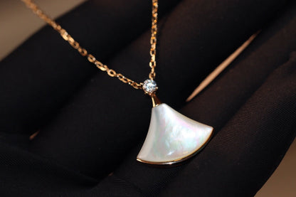 [Vintora]DREAM NECKLACE WHITE MOP PINK GOLD 1 DIAMOND