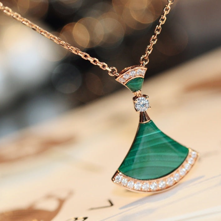 [Vintora]DREAM NECKLACE MALACHITE DIAMOND