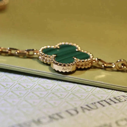 [?Vintora] CLOVER 5 MOTIF MALACHITE BRACELET COLLECTION