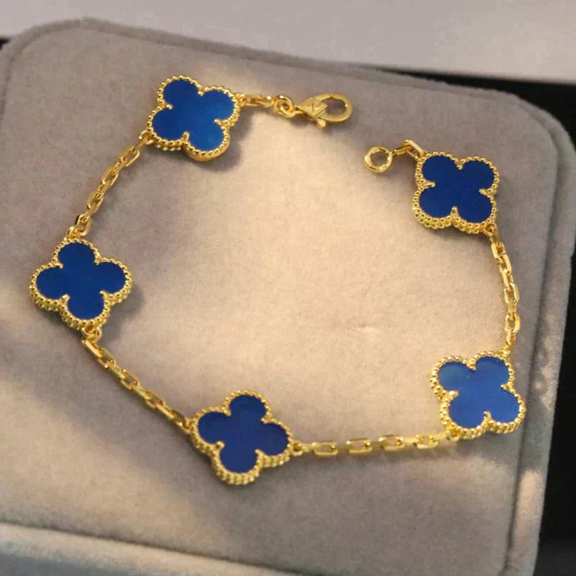 [?Vintora] CLOVER 5 MOTIF BLUE AGATE BRACELET COLLECTION