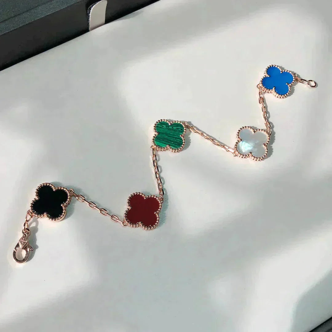[?Vintora]CLOVER 5 MOTIFS MULTICOLOR BRACELET