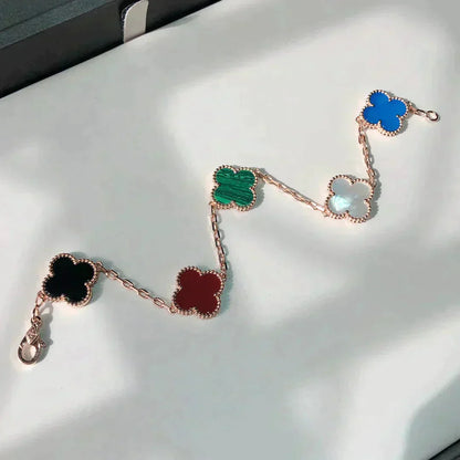 [?Vintora]CLOVER 5 MOTIFS MULTICOLOR BRACELET