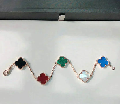 [?Vintora]CLOVER 5 MOTIFS MULTICOLOR BRACELET