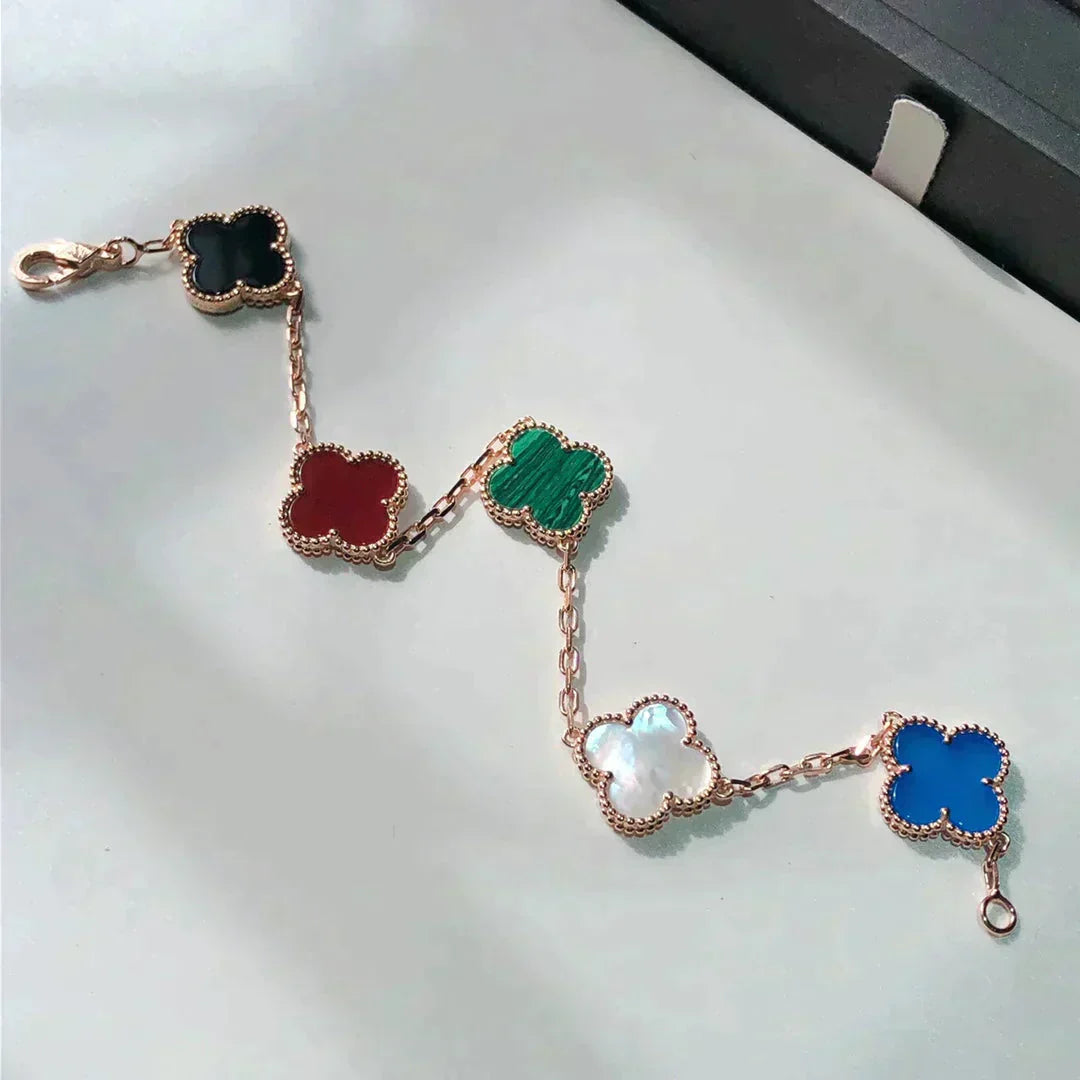 [?Vintora]CLOVER 5 MOTIFS MULTICOLOR BRACELET