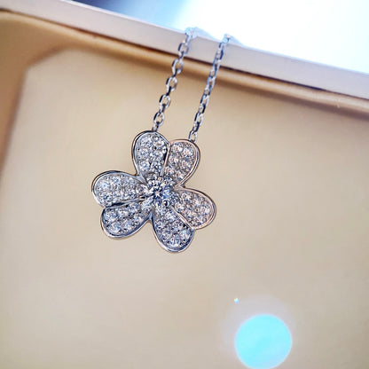 [Vintora]COLLIER TRÈFLE DIAMANT ARGENTÉ