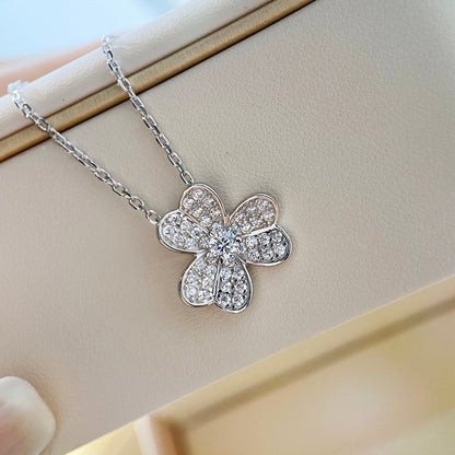 [Vintora]COLLIER TRÈFLE DIAMANT ARGENTÉ