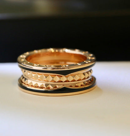 [Vintora]ZERO 1 PINK GOLD BLACK CERAMIC RING