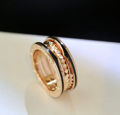 [Vintora]ZERO 1 PINK GOLD BLACK CERAMIC RING