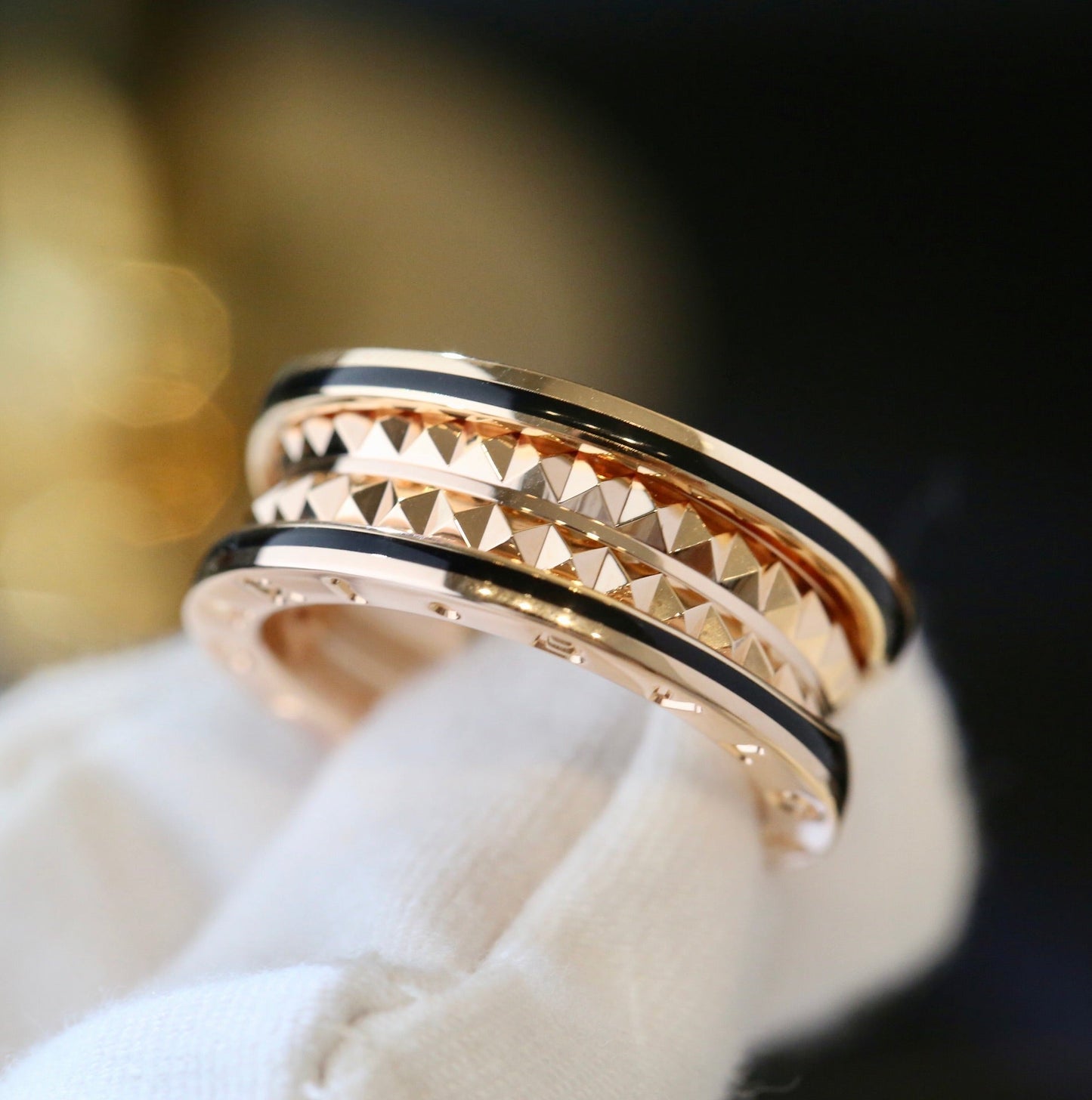[Vintora]ZERO 1 PINK GOLD BLACK CERAMIC RING