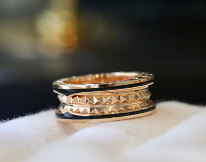 [Vintora]ZERO 1 PINK GOLD BLACK CERAMIC RING
