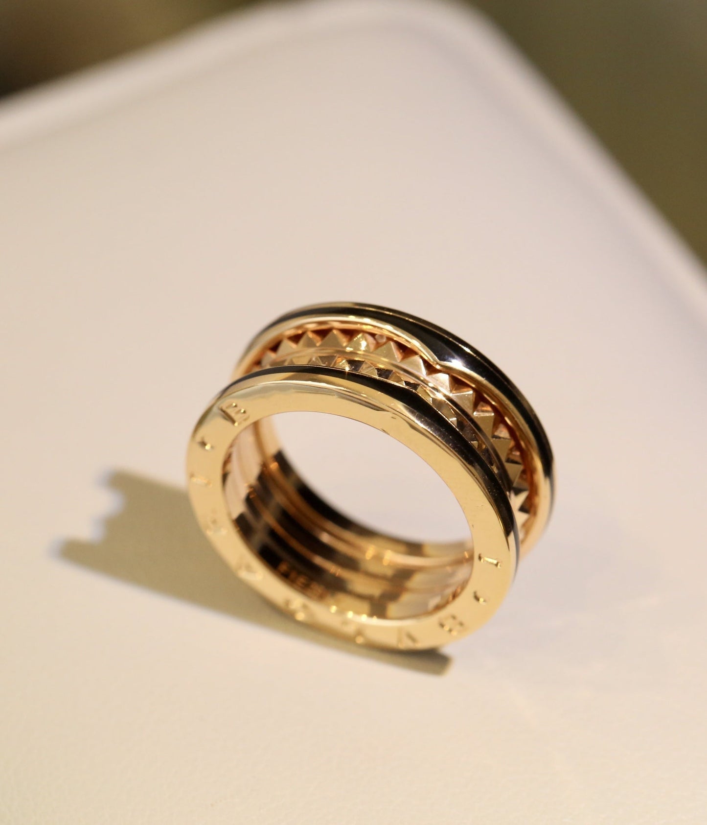 [Vintora]ZERO 1 PINK GOLD BLACK CERAMIC RING