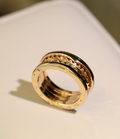 [Vintora]ZERO 1 PINK GOLD BLACK CERAMIC RING