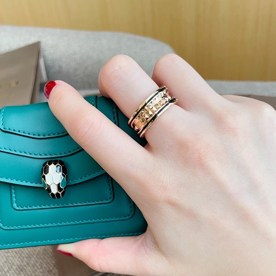 [Vintora]ZERO 1 PINK GOLD BLACK CERAMIC RING
