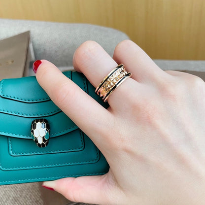 [Vintora]ZERO 1 PINK GOLD BLACK CERAMIC RING
