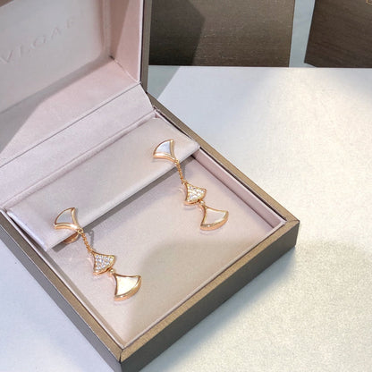 [Vintora]DREAM EARRINGS 3 MOTIFS DIAMOND MOP PINK GOLD