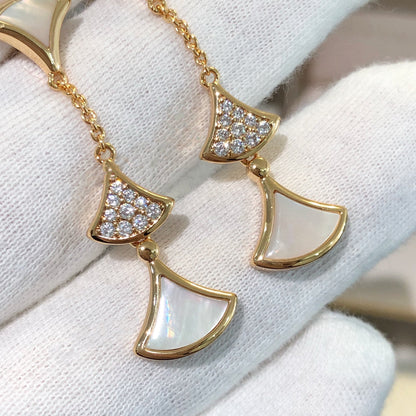 [Vintora]DREAM EARRINGS 3 MOTIFS DIAMOND MOP PINK GOLD