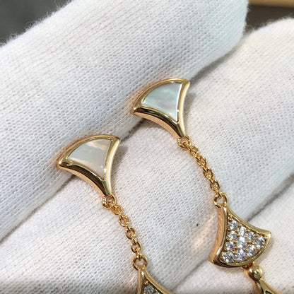 [Vintora]DREAM EARRINGS 3 MOTIFS DIAMOND MOP PINK GOLD