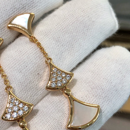 [Vintora]DREAM EARRINGS 3 MOTIFS DIAMOND MOP PINK GOLD