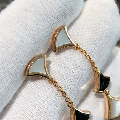 [Vintora]DREAM EARRINGS 3 MOTIFS ONYX MOP PINK GOLD