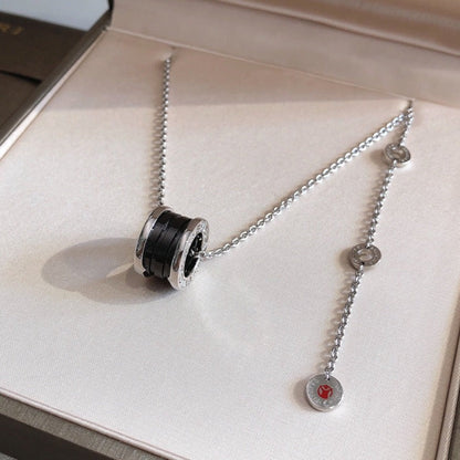 [Vintora]ZERO 1 BLACK CERAMIC SILVER NECKLACE