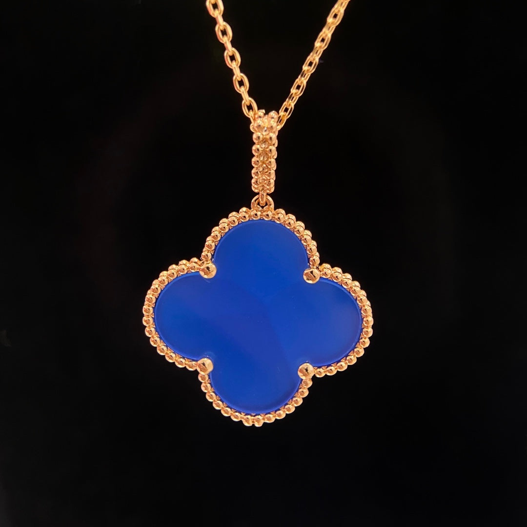 [Vintora]COLLIER TRÈFLE 25MM TURQUOISE OR ROSE