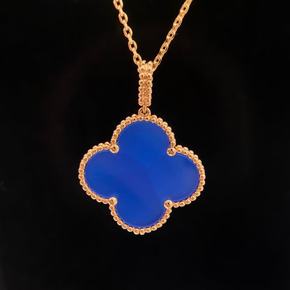 [Vintora]COLLIER TRÈFLE 25MM TURQUOISE OR ROSE