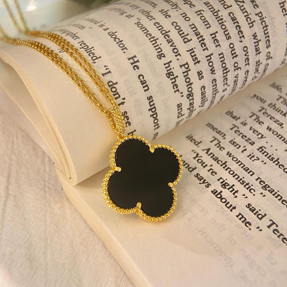 [Vintora]COLLIER TRÈFLE 25MM OR ONYX