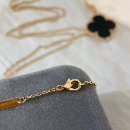 [Vintora]COLLIER TRÈFLE 25MM OR ONYX