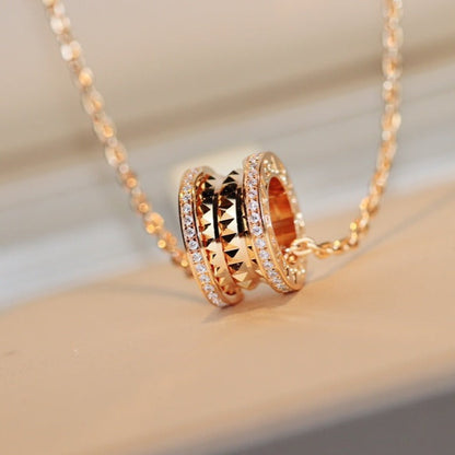 [Vintora]ZERO 1 ROCK PEDANT PINK GOLD NECKLACE