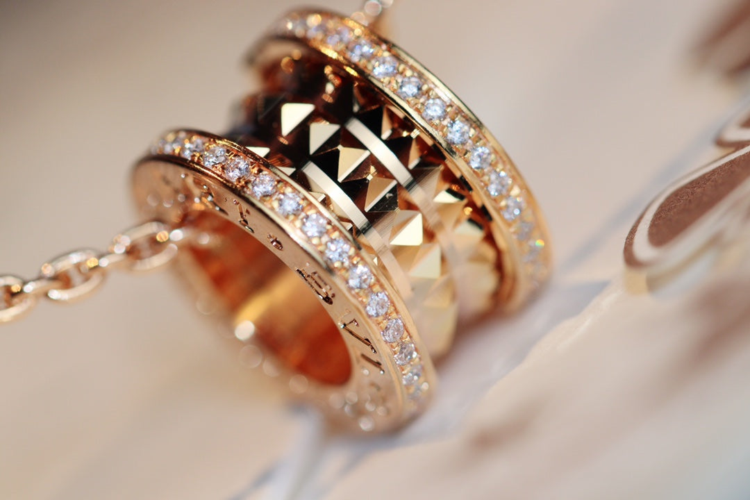 [Vintora]ZERO 1 ROCK PEDANT PINK GOLD NECKLACE