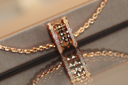 [Vintora]ZERO 1 ROCK PEDANT PINK GOLD NECKLACE