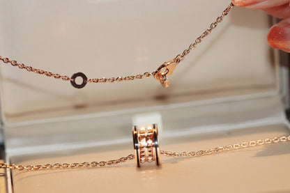 [Vintora]ZERO 1 ROCK PEDANT PINK GOLD BLACK NECKLACE