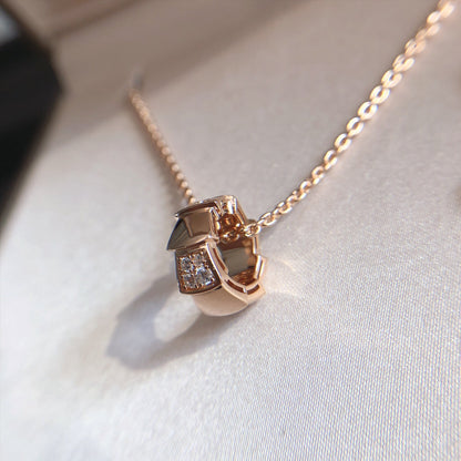 [Vintora]SERPENTI PEDANT DIAMOND PINK GOLD NECKLACE