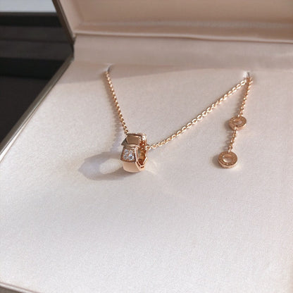 [Vintora]SERPENTI PEDANT DIAMOND PINK GOLD NECKLACE