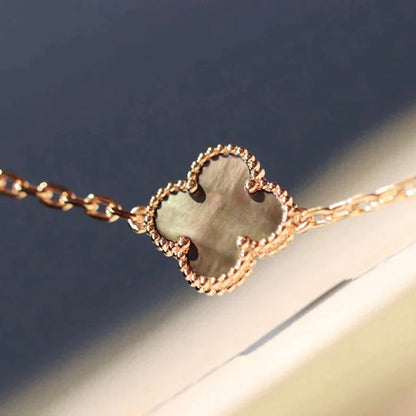 [Vintora]CLOVER 20 MOTIFS DARK MOP DIAMOND  NECKLACE