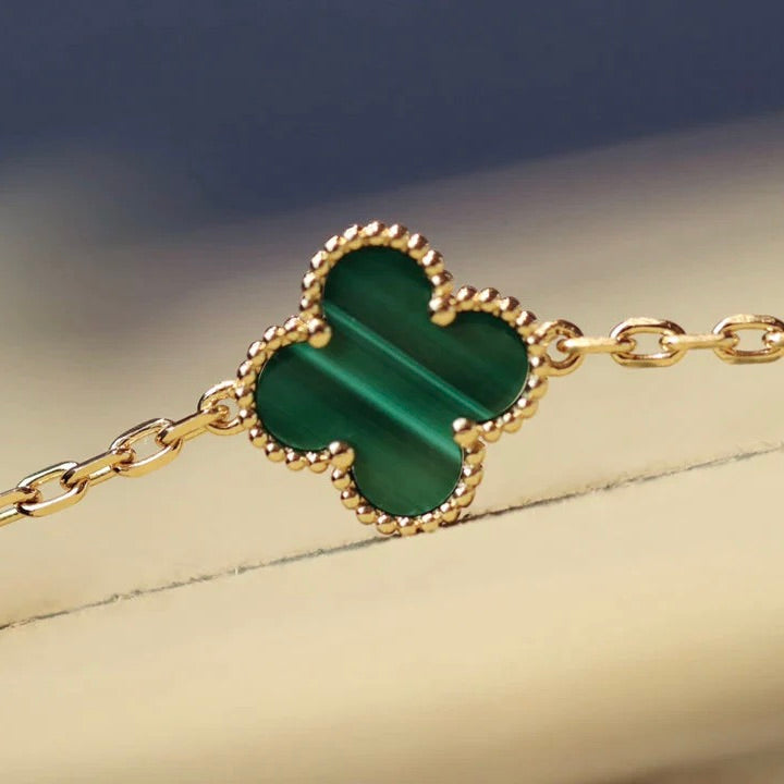 [Vintora]CLOVER 20 MOTIFS MALACHITE GOLD