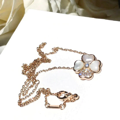 [Vintora]COLLIER TRÈFLE MOP DIAMOND OR ROSE