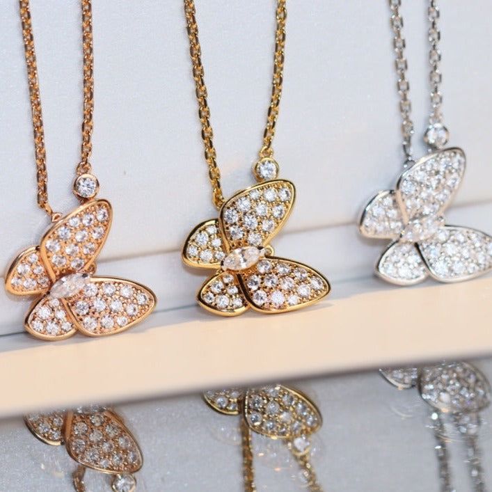 [Vintora]COLLIER DIAMANT PAPILLON