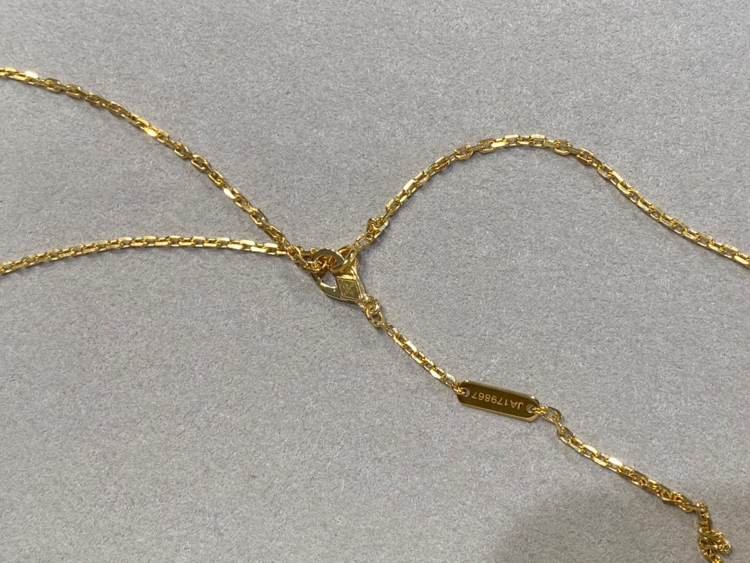 [Vintora]COLLIER TRÈFLE 25MM OR CORNALINE