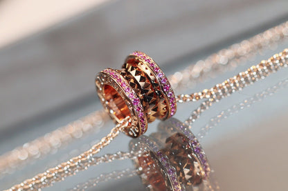 [Vintora]ZERO 1 ROCK PINK GOLD PINK DIAMOND NECKLACE