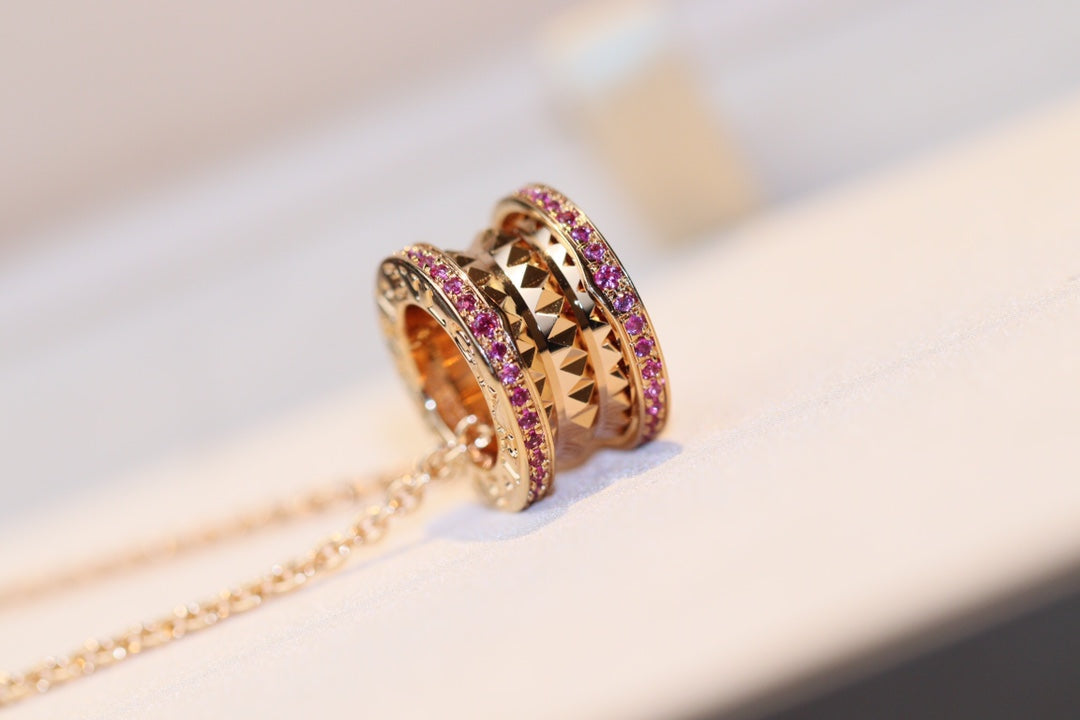 [Vintora]ZERO 1 ROCK PINK GOLD PINK DIAMOND NECKLACE