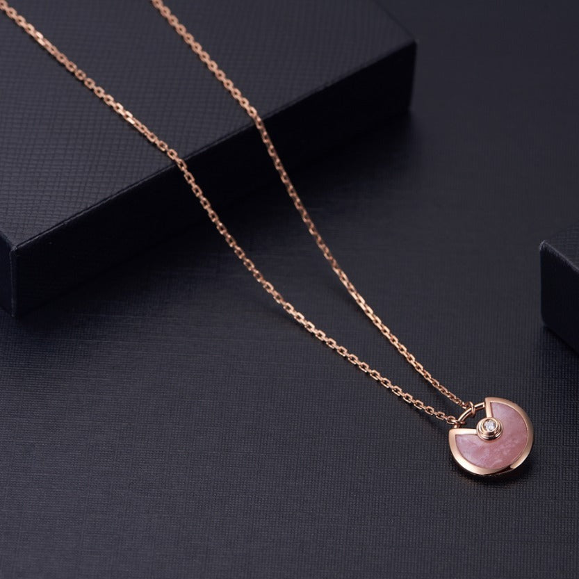 [Vintora]AMULETTE ROSE GOLD PINK MOP NECKLACE