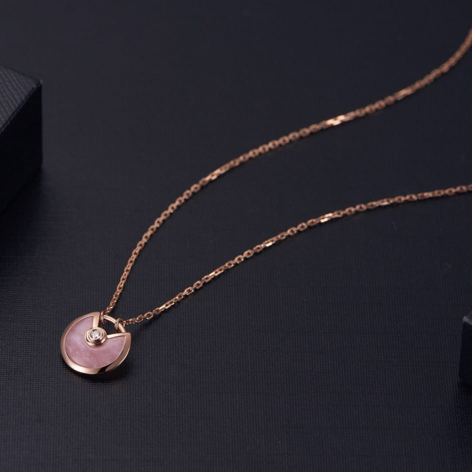 [Vintora]AMULETTE ROSE GOLD PINK MOP NECKLACE