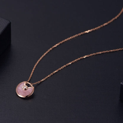 [Vintora]AMULETTE ROSE GOLD PINK MOP NECKLACE